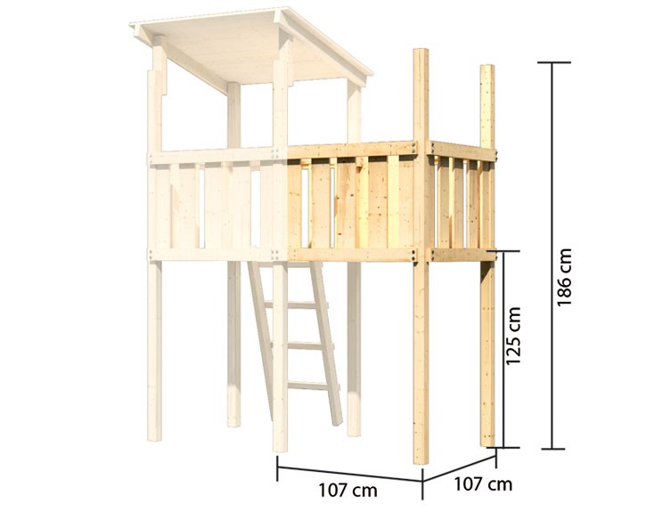 Akubi Anbauplattform für Spielturm - Plattformhöhe 120 - natur