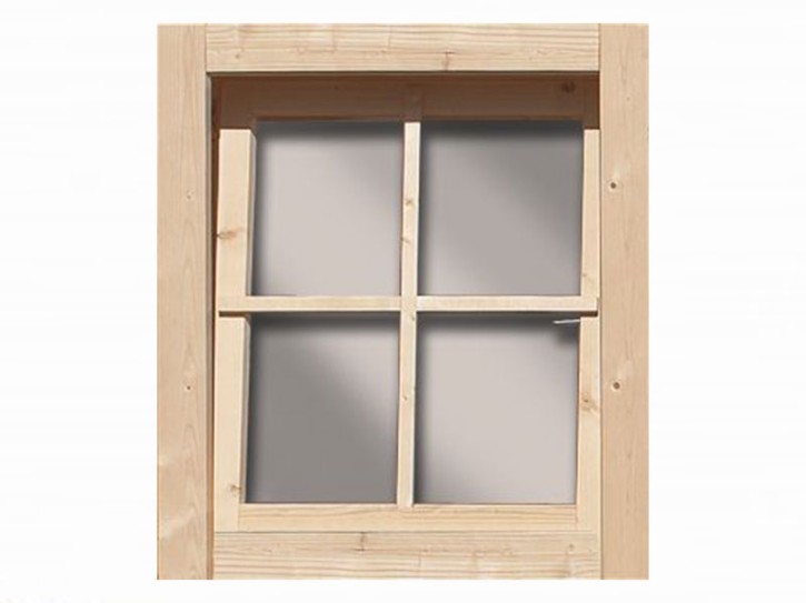 Karibu Holzfenster - 28mm Wandstärke - Dreh-/Kippfenster - Echtglas - natur
