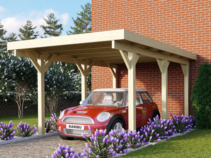 Karibu Einzelcarport Classic 1A - Holz-Carport - 11,5cm Pfosten - PVC-Dach