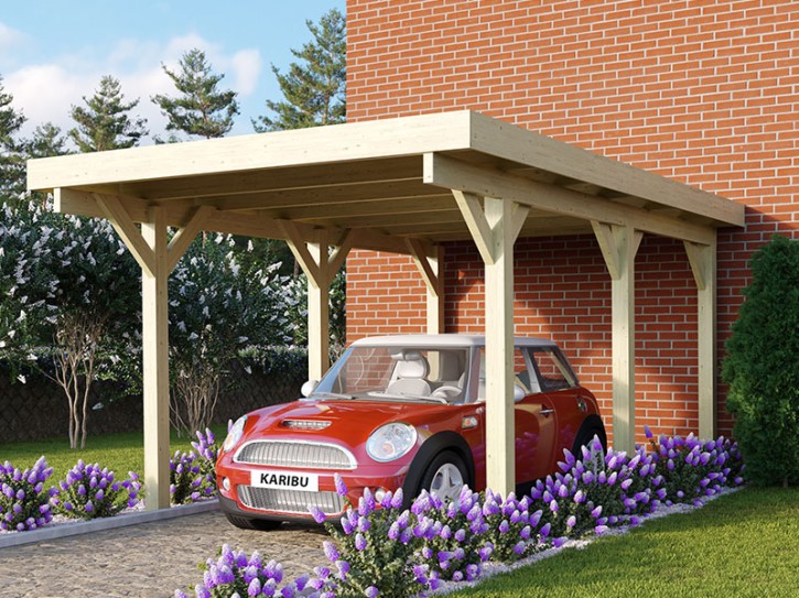 Karibu Einzelcarport Classic 1A - Holz-Carport - 11,5cm Pfosten - PVC-Dach