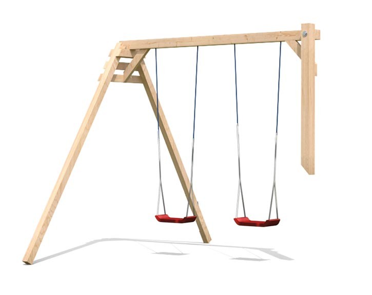 Akubi Doppelschaukelanbau für Spielturm - Plattformhöhe 150cm - natur