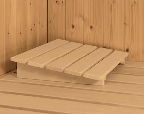 Karibu Innensauna Nanja + 3,6kW Plug&Play Bio-Kombiofen + externe Steuerung - 68mm Elementsauna - Ganzglastür graphit - Ecksauna - 230V Sauna
