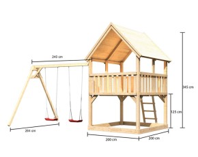 Akubi Spielturm Luis + Doppelschaukel