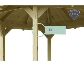 Karibu Gartenpavillon Granada + Dachschindeln Rechteck Schwarz - Holz - 4-Eck-Pavillon