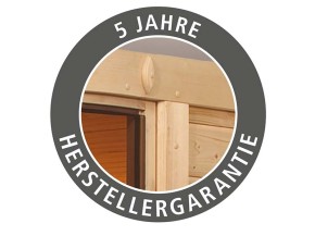 Karibu Holzgarage - 40mm Blockbohlengarage - Flachdach - Vollholztor - natur