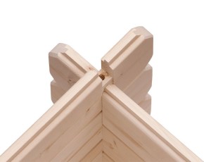Karibu Holz-Gartenhaus Bastrup 2 + 3m Anbaudach - Seiten + Rückwand - 28mm Blockbohlenhaus - Gartenhaus Lounge - Pultdach - natur