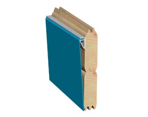 Karibu Holzpool Achteck X1 - wassergrau - blaue Folie