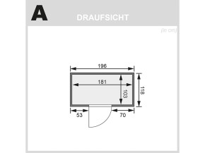 Karibu Innensauna Variado + 4,5kW Bio-Kombiofen + externe Steuerung Easy bio - 68mm Systemsauna - Ganzglastür bronziert