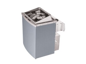 Karibu Innensauna Sodin + 4,5kW Saunaofen + integrierte Steuerung - 68mm Elementsauna - Ganzglastür bronziert