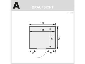 Karibu Innensauna Sodin + 4,5kW Bio-Kombiofen + externe Steuerung Easy bio - 68mm Elementsauna - Ganzglastür bronziert