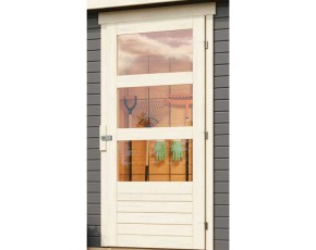 Karibu Holz-Gartenhaus Freiburg 2 + 2,4m Anbaudach - 19mm Elementhaus - Flachdach - terragrau