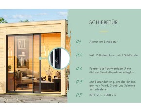 Karibu Holz Gartenhaus Dice 1 - 38mm Elementhaus - Gartenhaus Lounge - Flachdach - anthrazit