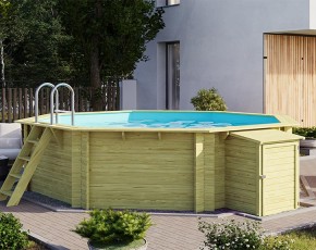 Karibu Achteck Holzpool 2A + Filterpaket
