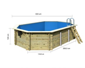 Karibu Achteck Holzpool 4A + Filterpaket