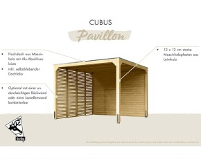 Karibu Gartenpavillon Cubus Set + Verlängerung 1 - Holz - 4-Eck-Pavillon