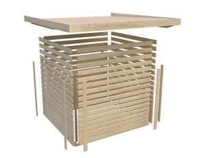 Karibu Holz-Gartenhaus Stockach 2 - 19mm Elementhaus - Geräteschuppen - Pultdach - schwarz