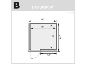 Karibu Innensauna Rodin + Dachkranz - 68mm Elementsauna - Ganzglastür bronziert